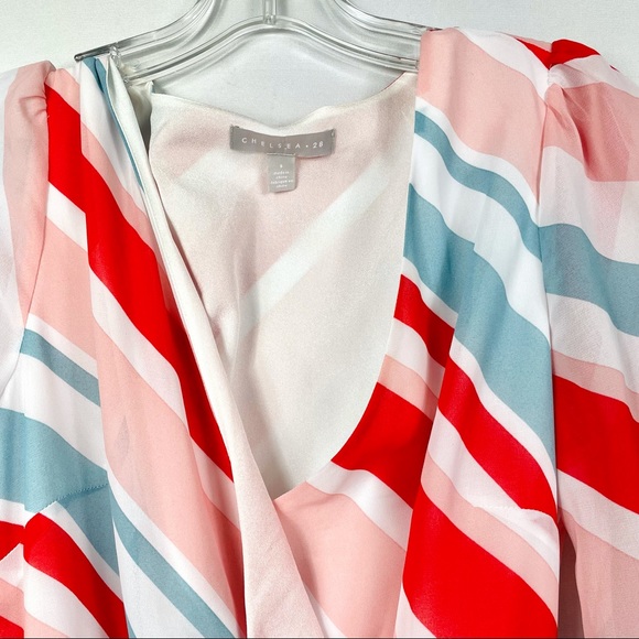 NWT Chelsea28 Long Sleeve High/Low Faux Wrap Dress - Picture 6 of 8